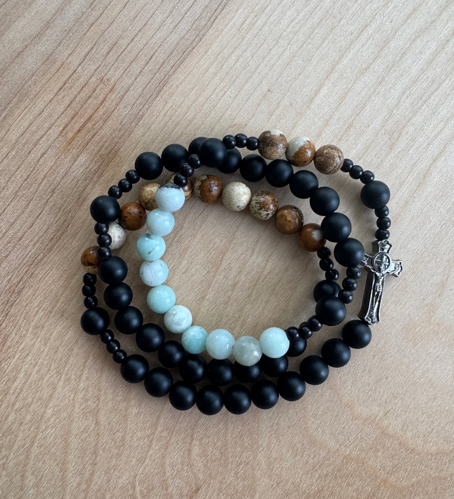 John the Baptist Triple Wrap Rosary Bracelet