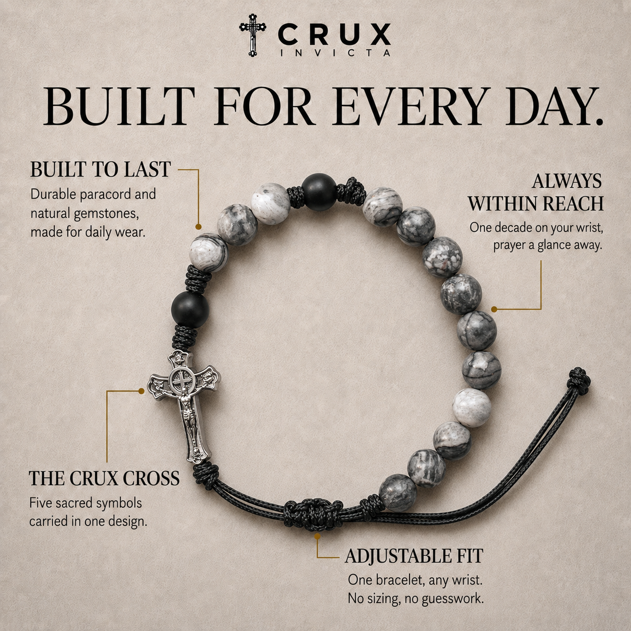 The Aquinas | Paracord Decade Bracelet