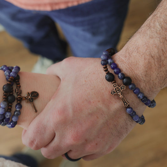 Sts. Priscilla and Aquila | Couple Rosary Bracelet Set