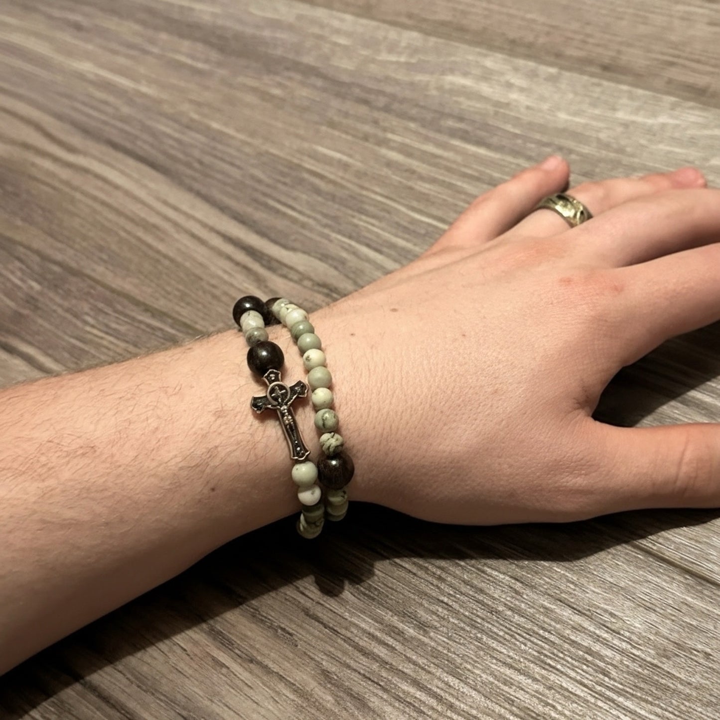 St. Francis of Assisi | Men's Double Wrap Rosary Bracelet