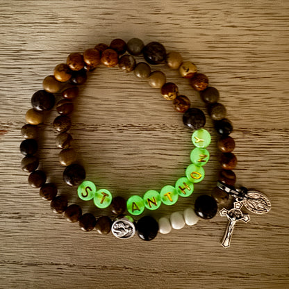 Saint Anthony Rosary Bracelet with Glow in the Dark Decade