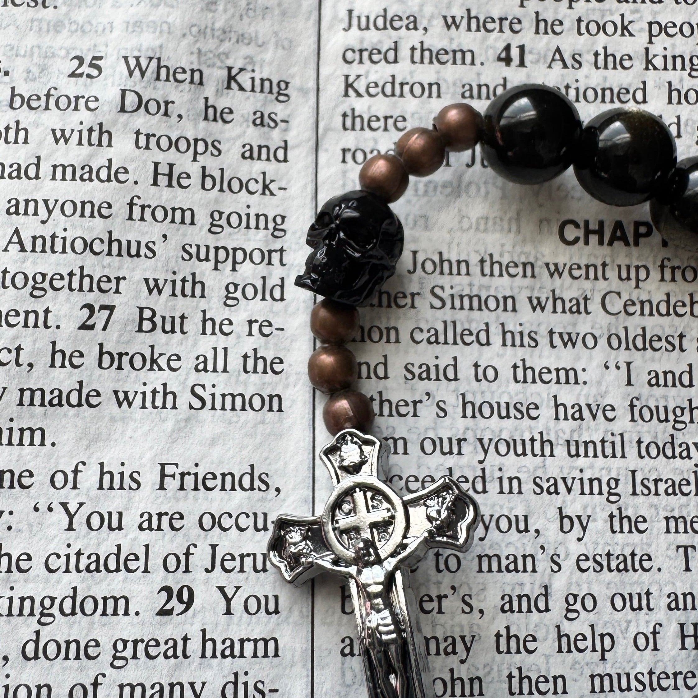 Memento Mori | Triple Wrap Rosary Bracelet – Crux Invicta