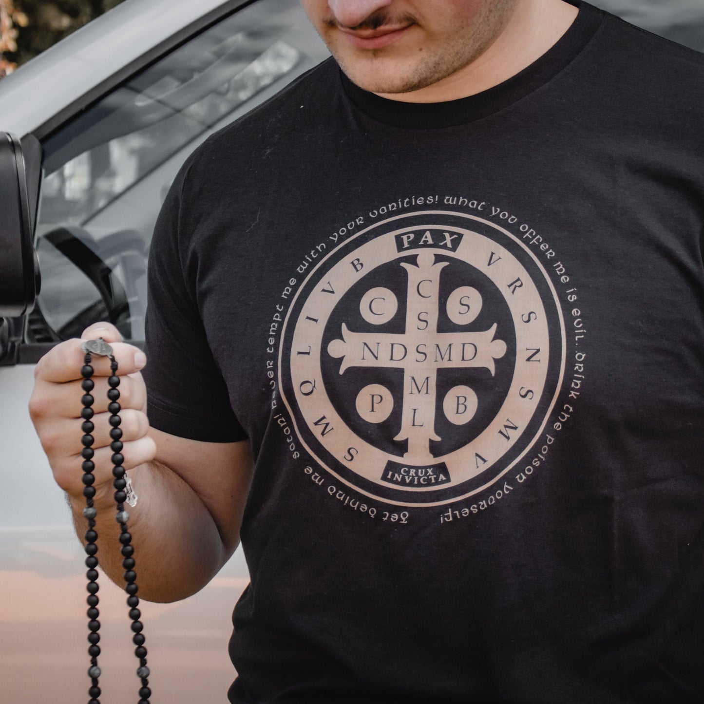 Get Behind Me Satan - St. Benedict Tee