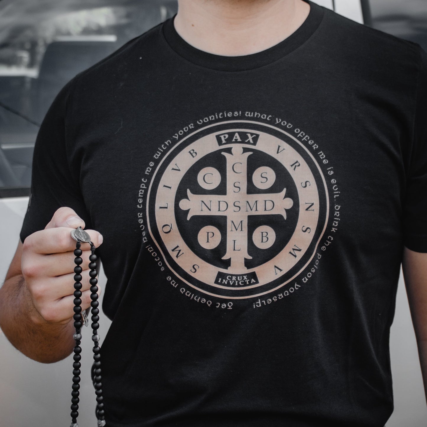 Get Behind Me Satan - St. Benedict Tee