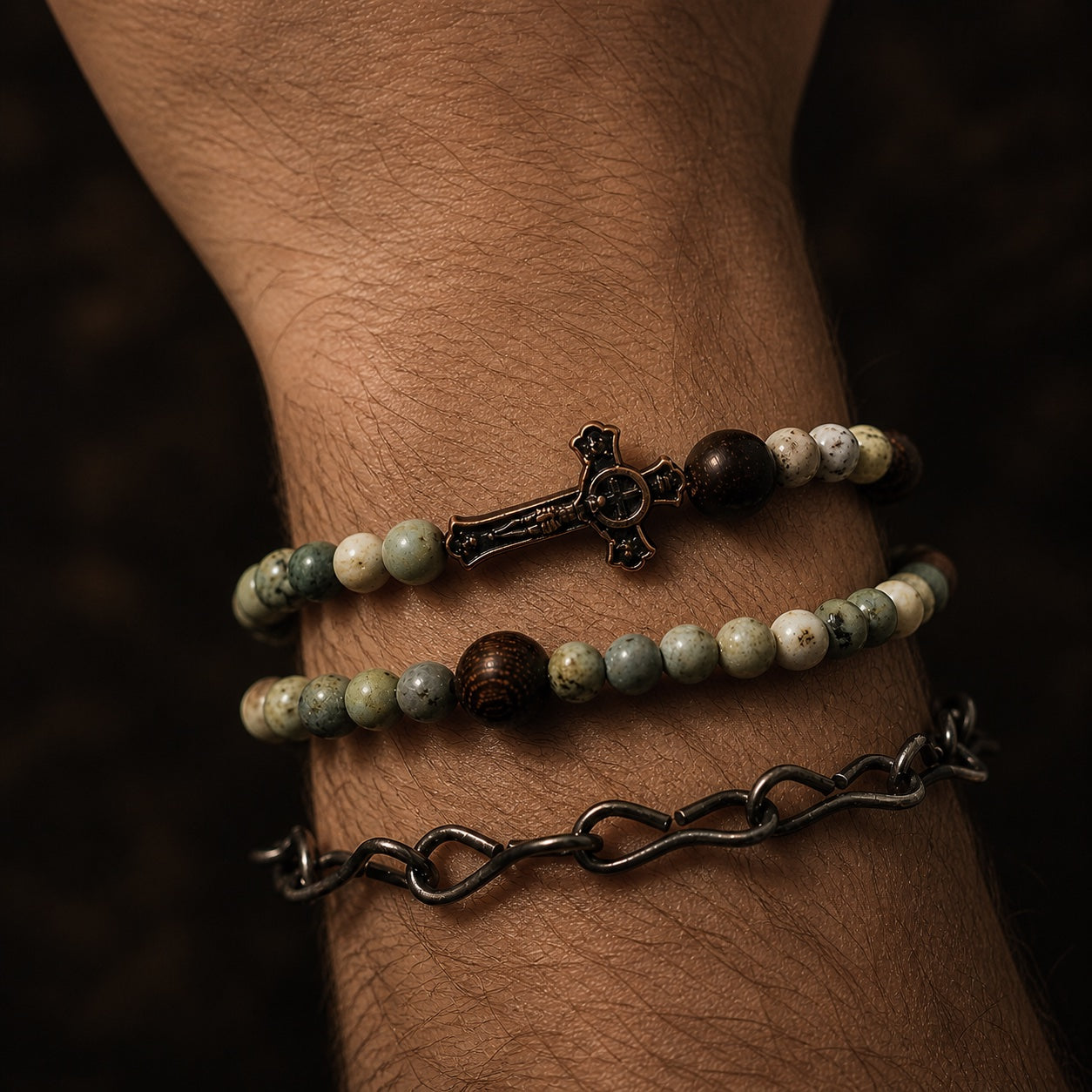 St. Francis of Assisi | Men's Double Wrap Rosary Bracelet